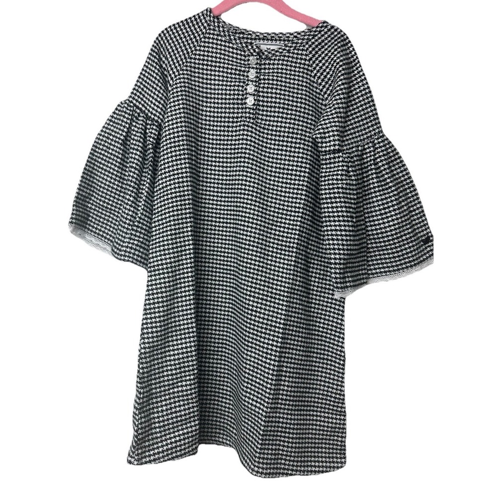 Petite Plume Girls Kids West End 3/4" Sleeve Houndstooth Seraphina Nightgown-3T